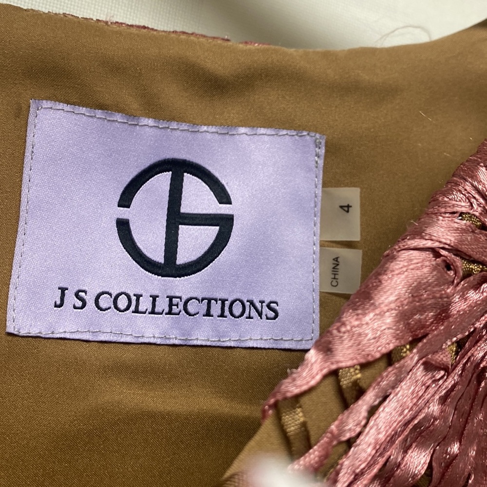 Js Collections pinwheel soutache V-Neck high Low gown - Picture 10 of 10